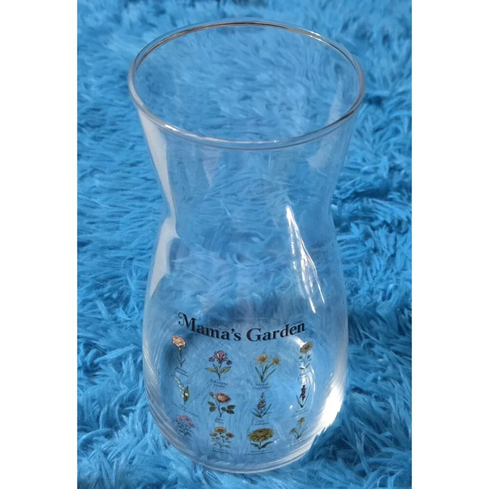 Mama's Garden Birth Month Flowers  Glass Vase 8